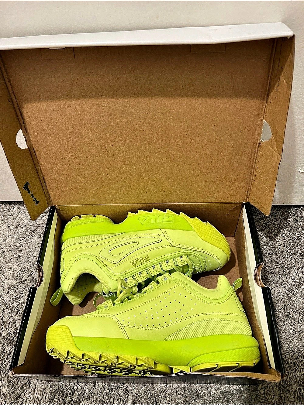 Fila Disruptor II Premium Lime Women's Sneakers Green US 8.5 Like New